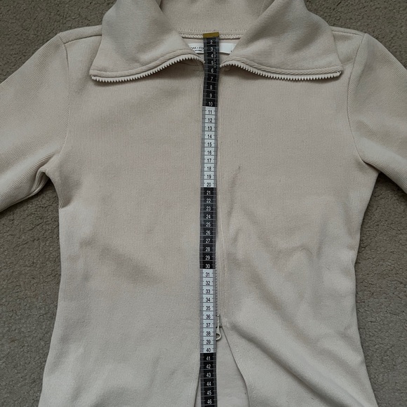 Oak + Fort Cream Zip-Up Collared Sweater - Picture 9 of 9